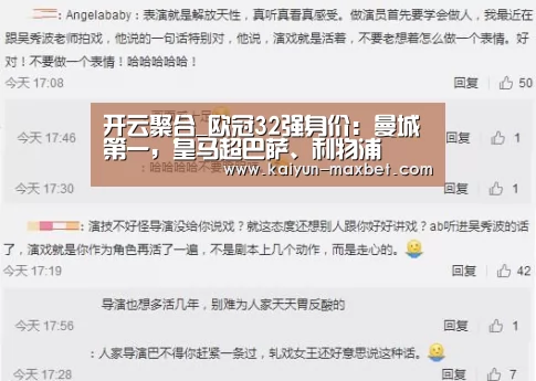 开云聚合_欧冠32强身价：曼城第一，皇马超巴萨、利物浦